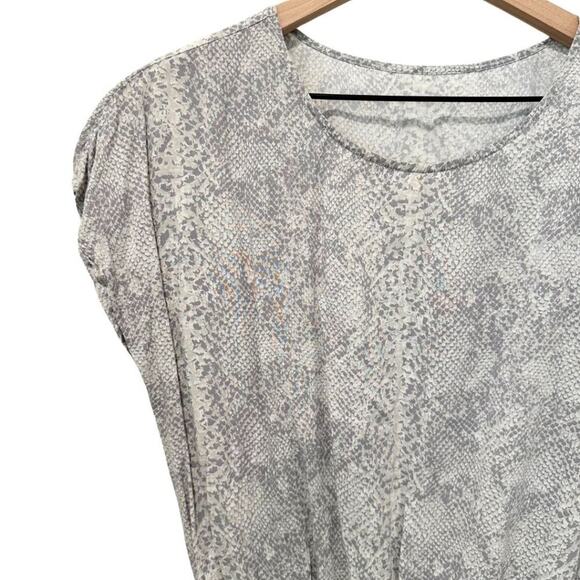 Soft Joie Silk Mini Dress Snakeskin Grey S - Picture 6 of 10